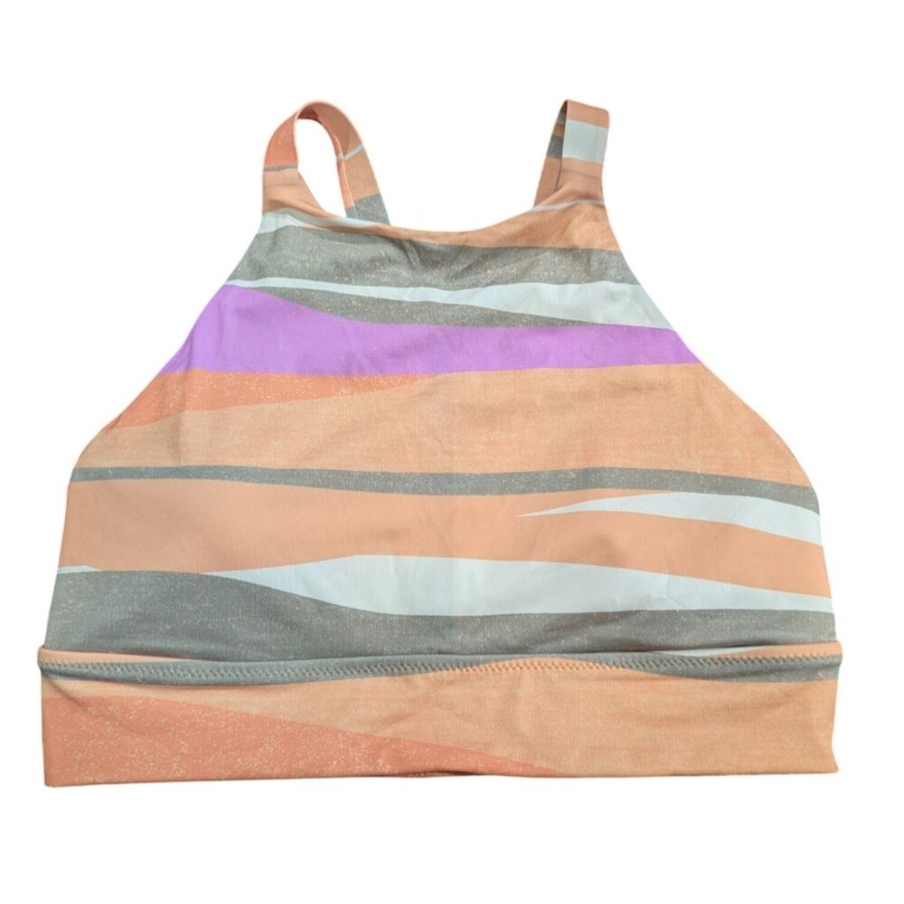 Prana Swim Bikini Top Womens Large Quick‎ Dry High Neck Removable Soft Cups NWT